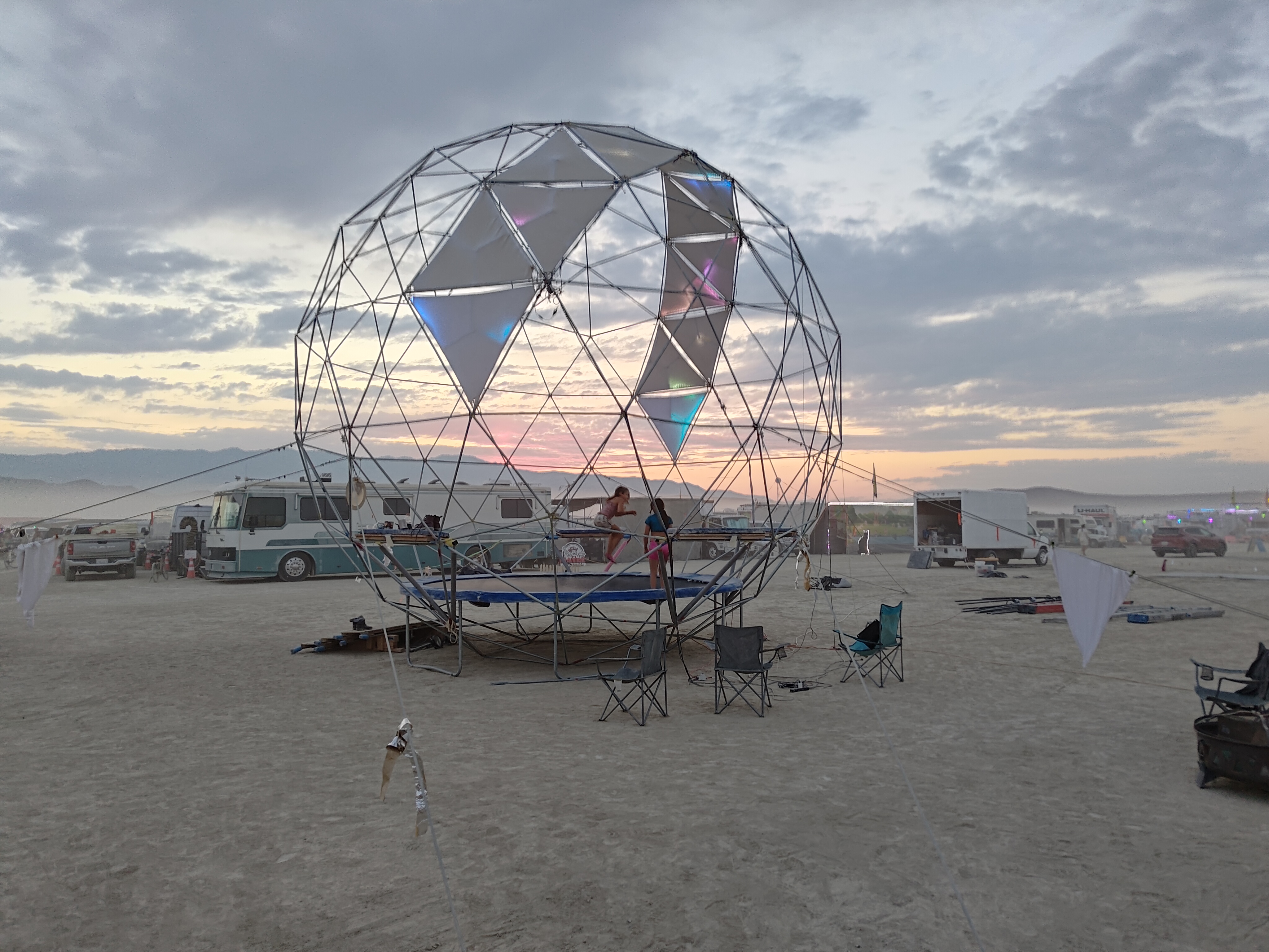 Sphere during daytime, incl. trampoliners